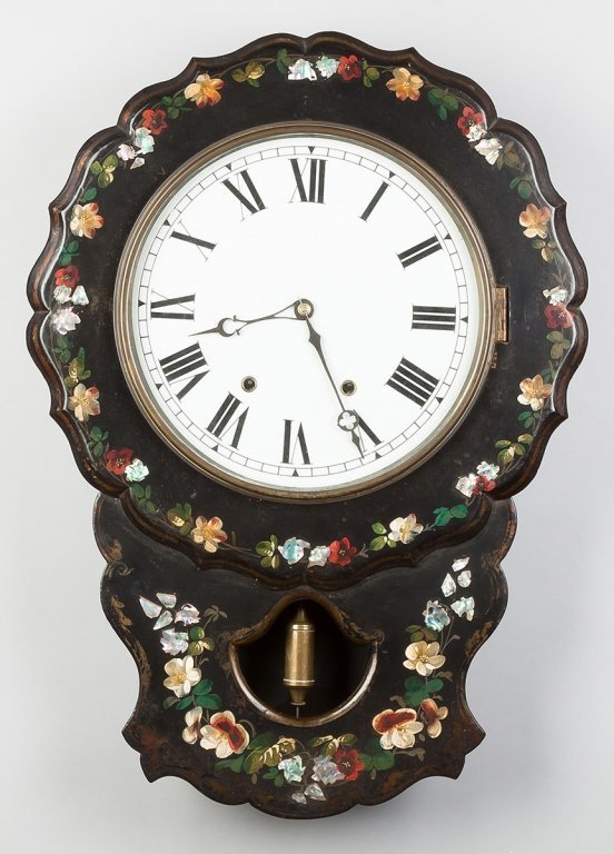 Floral Paper Mache Wall Clock