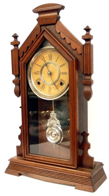 ANTIQUE RARE ANSONIA “AFRICA” MAHOGANY SHELF CLOCK