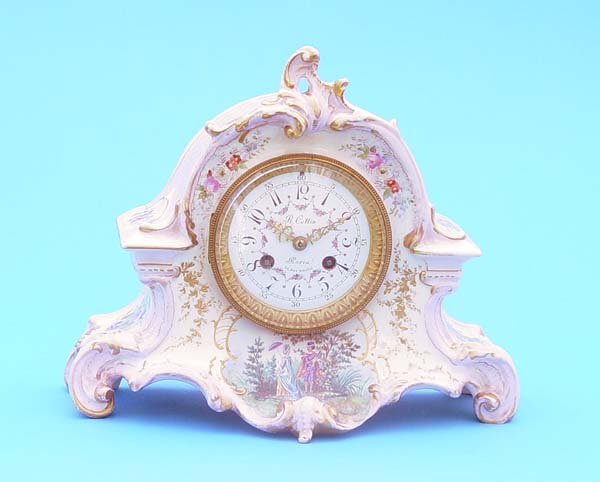 Handpainted Royal Bonn Porcelain Mantel Clock