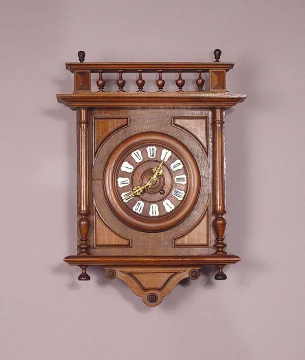 French Carved Walnut Wall Clock