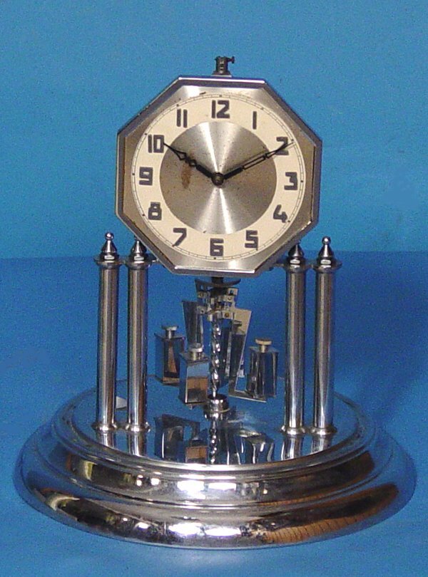 Art Deco Chrome 400 Day Mantel Clock