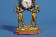 Small Putti & Champleve Novelty Mantel Clock