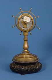 Ansonia Ships Wheel Pedestal Mantel Clock