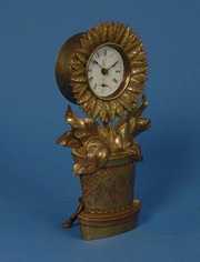 Waterbury Brass Sunflower Novelty Clock