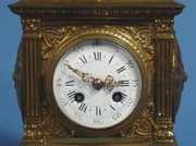 Victorian French Brass Mantel Clock