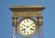 Marti Crystal Column Portico Mantel Clock