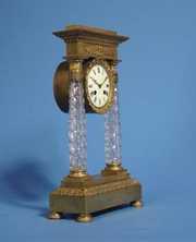 Marti Crystal Column Portico Mantel Clock