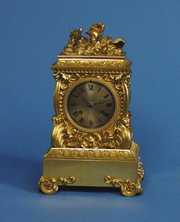 Sea Shell Motif French Bronze Mantel Clock