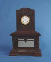 French Carved Mahogany Mantle Clock