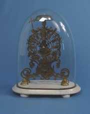 Fancy English Fusee Brass Skeleton Clock