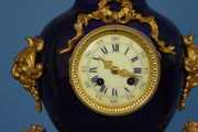 Large Ormolu & Cobalt Porcelain Table Clock