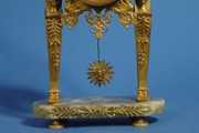 Green Onyx & Brass Portico Mantel Clock