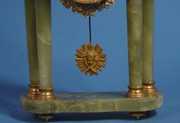 A D Mougin Green Onyx Portico Mantel Clock