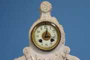 Unusual Heavily Carved Marble Mantel Clock