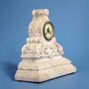 Unusual Heavily Carved Marble Mantel Clock