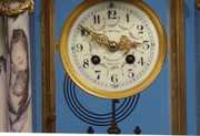 Marble & Beveled Glass Regulator Mantel Clock