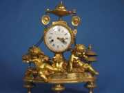 Large Beliard Gilt Figural Mantel Clock