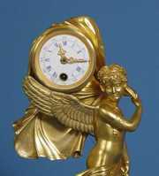 Early Dore Bronze Winged Figure Clock