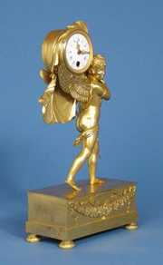Early Dore Bronze Winged Figure Clock