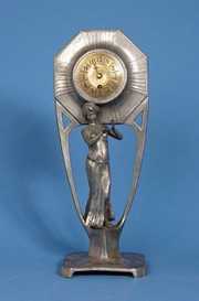 Silver Plated Art Deco Mantel Clock