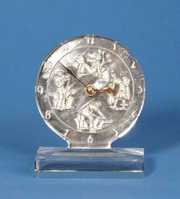 Small Glass Etched Mirror Desk Clock