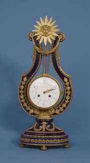 Blue Lyre Rhinestone Pendulum Mystery Clock