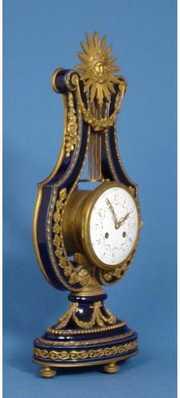 Blue Lyre Rhinestone Pendulum Mystery Clock