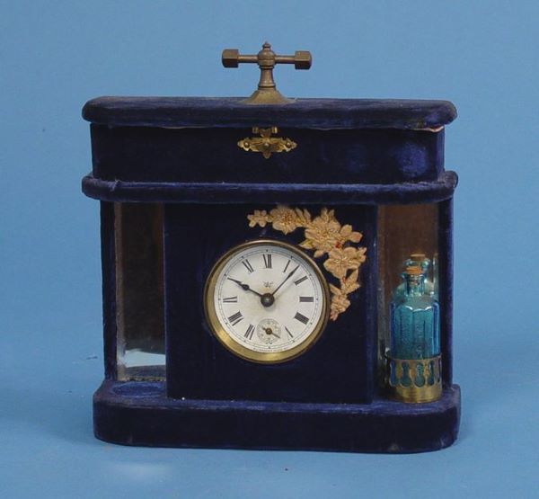 Waterbury Blue Plush Mantel Clock