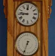 Mini Oak Double Dial Calendar Wall Clock