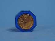 E N Welch Blue Glass Paper Weight Clock