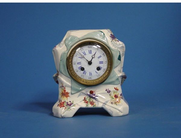 Colorful French Porcelain Mantel Clock