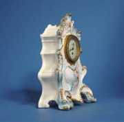 Large French Porcelain Case Mantel Clock
