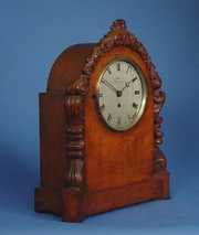 English Fusee Carved Oak Bracket Clock