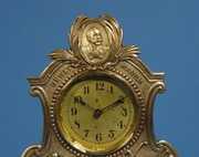 Patriotic Admiral Dewey Brass Mantel Clock