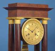 Large Mahogany Empire Mantel Clock