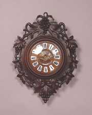 Biguet Carved Oak Cartel Wall Clock