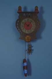 Art Nouveau Oak Wag on Wall Clock