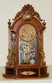 Antique Walnut Mirrorside Parlor Clock