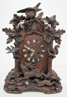 Black Forest Fusee Shelf Cuckoo Clock W/ Birds