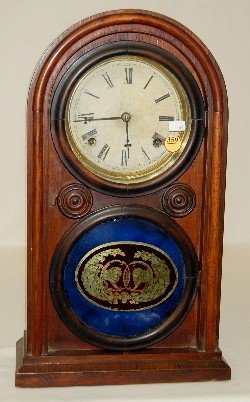 Mahogany Round Top Shelf Clock