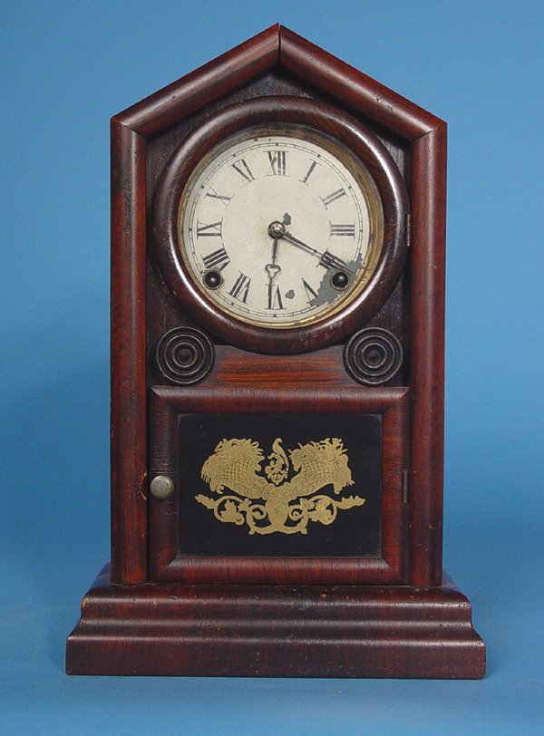 E.N. Welch Rosewood Gothic Shelf Clock