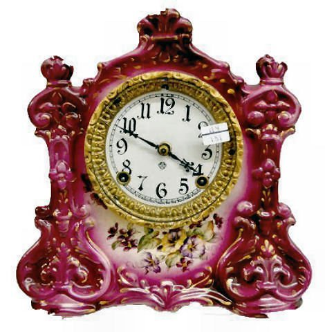 Ansonia “Warlock” Pink Porcelain Clock