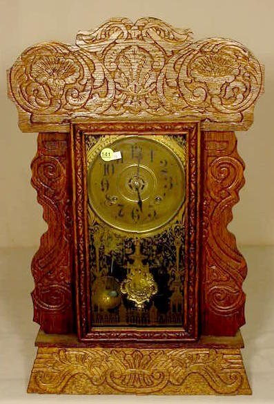 New Haven Oak Parlor Clock With Alarm