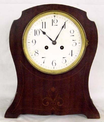 H & H French Inlaid Mantel Clock