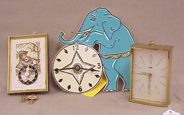 Grouping of 3 Clocks-Elephant Novelty,  Hummel +