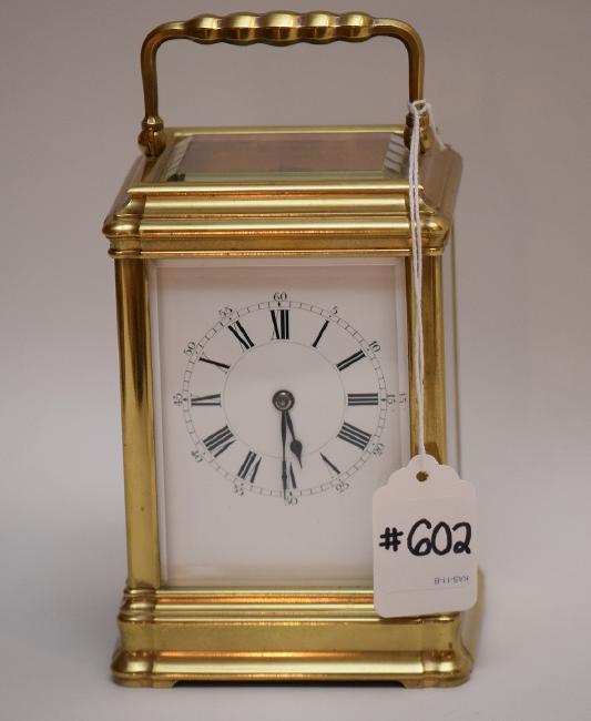 French Brass Carriage Clock with time and strike