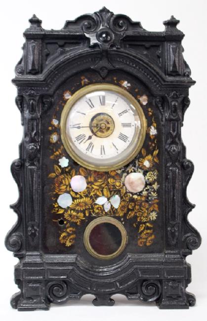 Victorian era Cast Iron front mantel clock