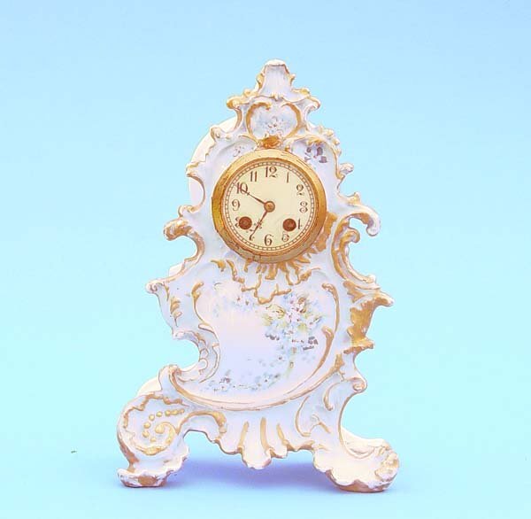 French Hand painted China Mantel Clock