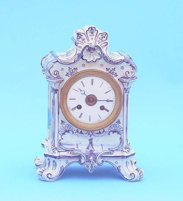 Blue & White Delft China Mantel Clock