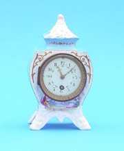 French Painted Porcelain Mantel Clock